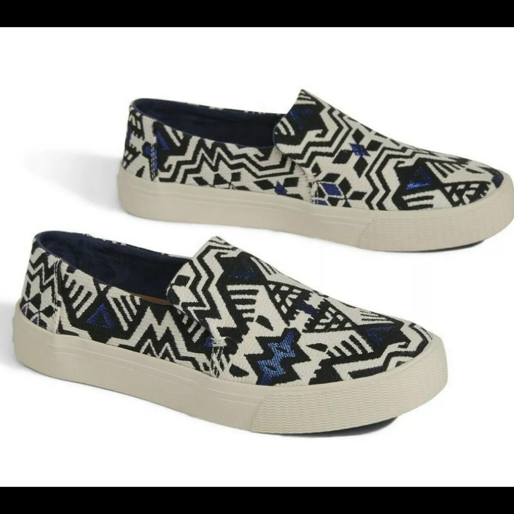 Toms Sunset Stellar Blue Metallic Jacquard Size6.5